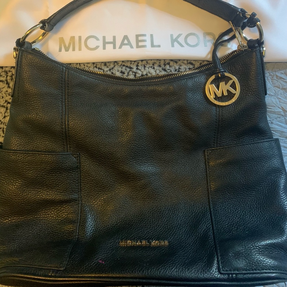 Michael Kors Black Leather Shoulder Bag